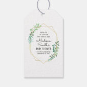 Geometrische en Greenery Baby shower Party Favor Cadeaulabel (Achterkant)