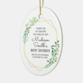 Geometrische en Greenery Baby shower Party Favor Keramisch Ornament (Links)