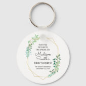 Geometrische en Greenery Baby shower Party Favor Sleutelhanger (Voorkant)