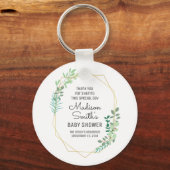 Geometrische en Greenery Baby shower Party Favor Sleutelhanger (Voorkant)