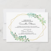 Geometrische en Greenery Baptism Invitation Kaart (Voorkant)