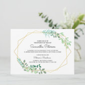 Geometrische en Greenery Baptism Invitation Kaart (Staand voorkant)