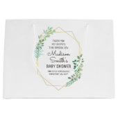 Geometrische en groene Baby shower Groot Cadeauzakje (Voorkant)