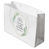 Geometrische en groene Baby shower Groot Cadeauzakje (Achterkant Gekanteld)