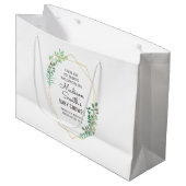 Geometrische en groene Baby shower Groot Cadeauzakje (Voorkant Gekanteld)