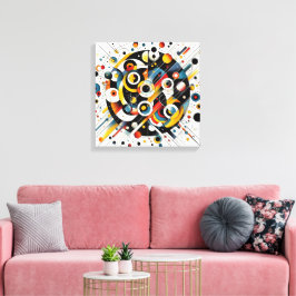 Geometrische energie burst - Abstracte cirkel kuns Canvas Afdruk
