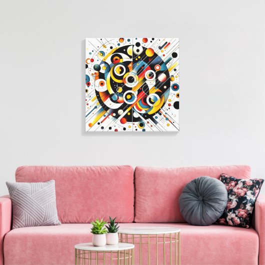 Geometrische energie burst - Abstracte cirkel kuns Canvas Afdruk (Insitu (Woonkamer))