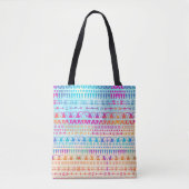 Geometrische etnische Bohemiaanse kleurrijke hand  Tote Bag (Voorkant)