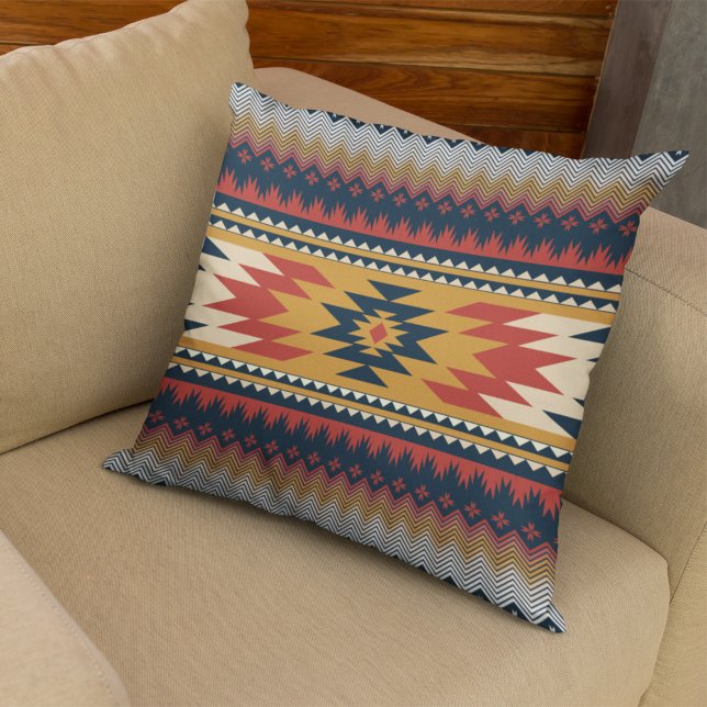 Geometrische etnische patroon inheemse Amerikaanse Kussen (Creator heeft geüpload)