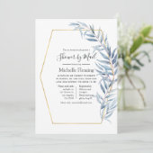 Geometrische Eucalyptus-Baby of -Vrijgezellenfeest Kaart (Staand voorkant)