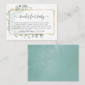 Geometrische Eucalyptus Baby shower Book Request Informatiekaartje (Voorkant / Achterkant)