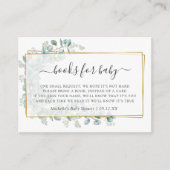Geometrische Eucalyptus Baby shower Book Request Informatiekaartje (Voorkant)