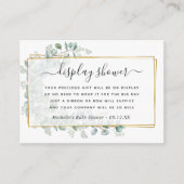 Geometrische Eucalyptus Baby shower Display Shower Informatiekaartje (Voorkant)