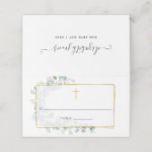 Geometrische Eucalyptus Baptisme of Christening Plaatskaartje (Buitenkant ongevouwen)