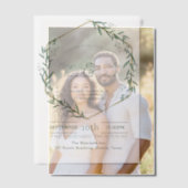 Geometrische eucalyptus botanische groen bruiloft vellum uitnodigingen (Offset (Koppel))