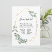 Geometrische Eucalyptus Bridal of Baby shower per  Kaart (Staand voorkant)