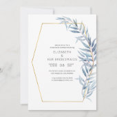 Geometrische Eucalyptus Bridesmaids Luncheon Kaart (Voorkant)