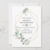 Geometrische Eucalyptus Bridesmaids Luncheon Kaart (Voorkant)