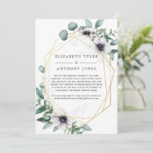 Geometrische Eucalyptus Bruiloft met een Beperkte  Aankondiging (Staand voorkant)