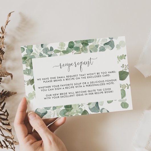 Geometrische eucalyptus bruiloft recept Aanvraag Informatiekaartje