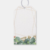 Geometrische eucalyptus bruiloft welkomsttas cadeaulabel (Achterkant)