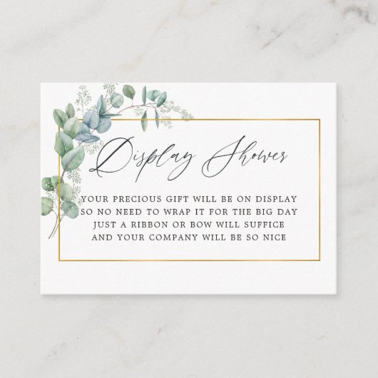 Geometrische Eucalyptus Bruiloftsshower Display Do Informatiekaartje (Voorkant)