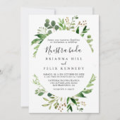 Geometrische Eucalyptus Floral Nuestra Boda Weddin Kaart (Voorkant)