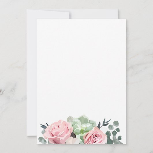 Geometrische Eucalyptus Floral Wedding Kaart (Achterkant)