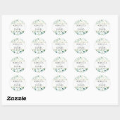 Geometrische Eucalyptus Greenery Personalized Wedd Ronde Sticker (Vel)