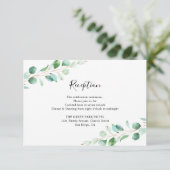 Geometrische Eucalyptus Greenery Reception Kaart (Staand voorkant)