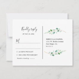 Geometrische Eucalyptus Greenery Rsvp Briefkaart