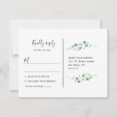Geometrische Eucalyptus Greenery Rsvp Briefkaart (Voorkant)