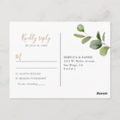 Geometrische Eucalyptus Greenery Rsvp Briefkaart (Achterkant)