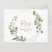 Geometrische Eucalyptus Greenery Rsvp Briefkaart (Voorkant)