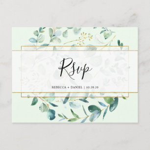 Geometrische Eucalyptus Greenery Rsvp Briefkaart