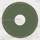 Geometrische Eucalyptus Groene Begroeiing Persoonl Wijnglaslabel (Achterkant)