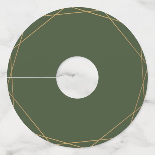 Geometrische Eucalyptus Groene Persoonlijke Trouwd Wijnglaslabel (Achterkant)