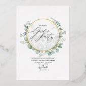 Geometrische Eucalyptus Herbarium Tuinpartij Folie Uitnodiging (Voorkant)