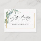 Geometrische Eucalyptus Huwelijkscadeau Registrati Informatiekaartje (Voorkant)