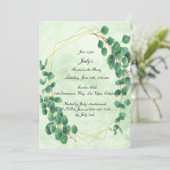 Geometrische Eucalyptus Leaves Bachelorette Party Kaart (Staand voorkant)