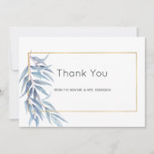 Geometrische Eucalyptus Leaves Wedding Bedankkaart (Voorkant)