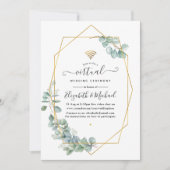 Geometrische Eucalyptus Online Virtuele bruiloft Kaart (Voorkant)