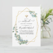 Geometrische Eucalyptus Online Virtuele bruiloft Kaart (Staand voorkant)