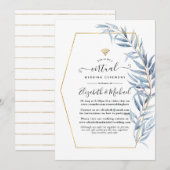 Geometrische Eucalyptus verlaat virtuele bruiloft Kaart (Voorkant / Achterkant)