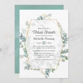 Geometrische Eucalyptus Virtual Baby of Vrijgezell Kaart