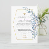 Geometrische Eucalyptus Virtual Wedding Guest List Aankondiging (Staand voorkant)