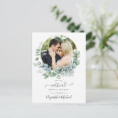 Geometrische Eucalyptus Wedding Virtual Wedding Fo Briefkaart (Staand voorkant)