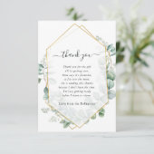 Geometrische EucalyptusBaby shower Bedankkaart (Staand voorkant)