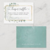 Geometrische EucalyptusBaby shower Luieraffel Informatiekaartje (Voorkant / Achterkant)