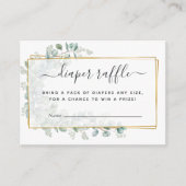 Geometrische EucalyptusBaby shower Luieraffel Informatiekaartje (Voorkant)